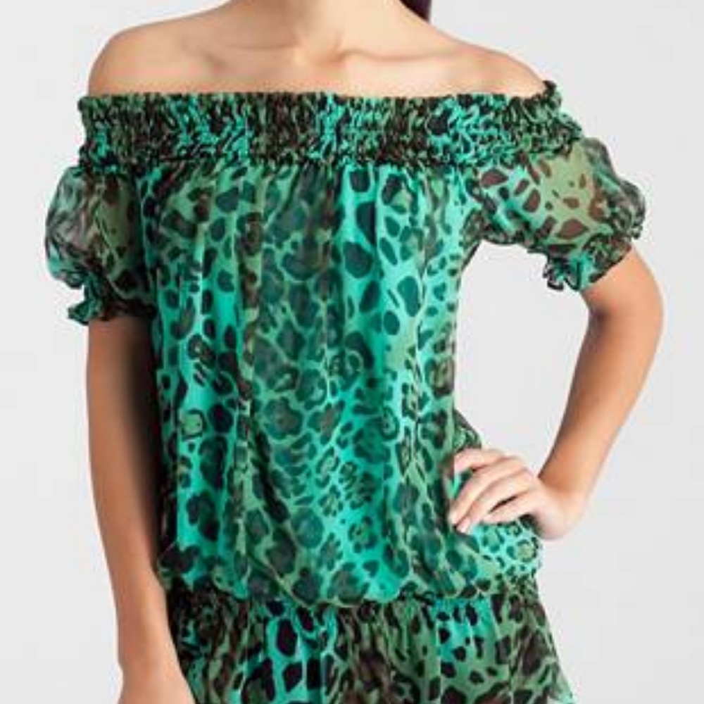 Marciano Roar Teal Leopard Top